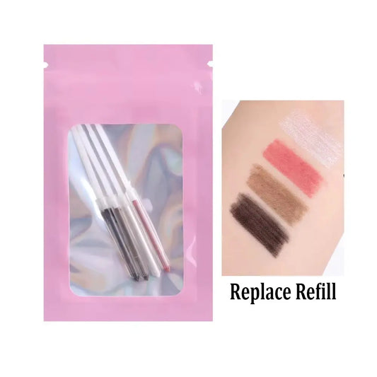 Multifunctional  4 in 1 Eyebrow Eyeliner Pencil Lasting Drawing Lip Line Waterproof Sweatproof Highlighter Makeup Tool